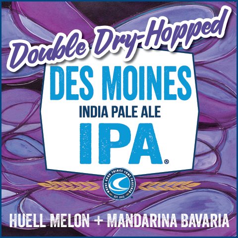Дабл Драй Хоппед Дес Моинес ИПА (Хюэлл Мелон и Мандарина Бавария)